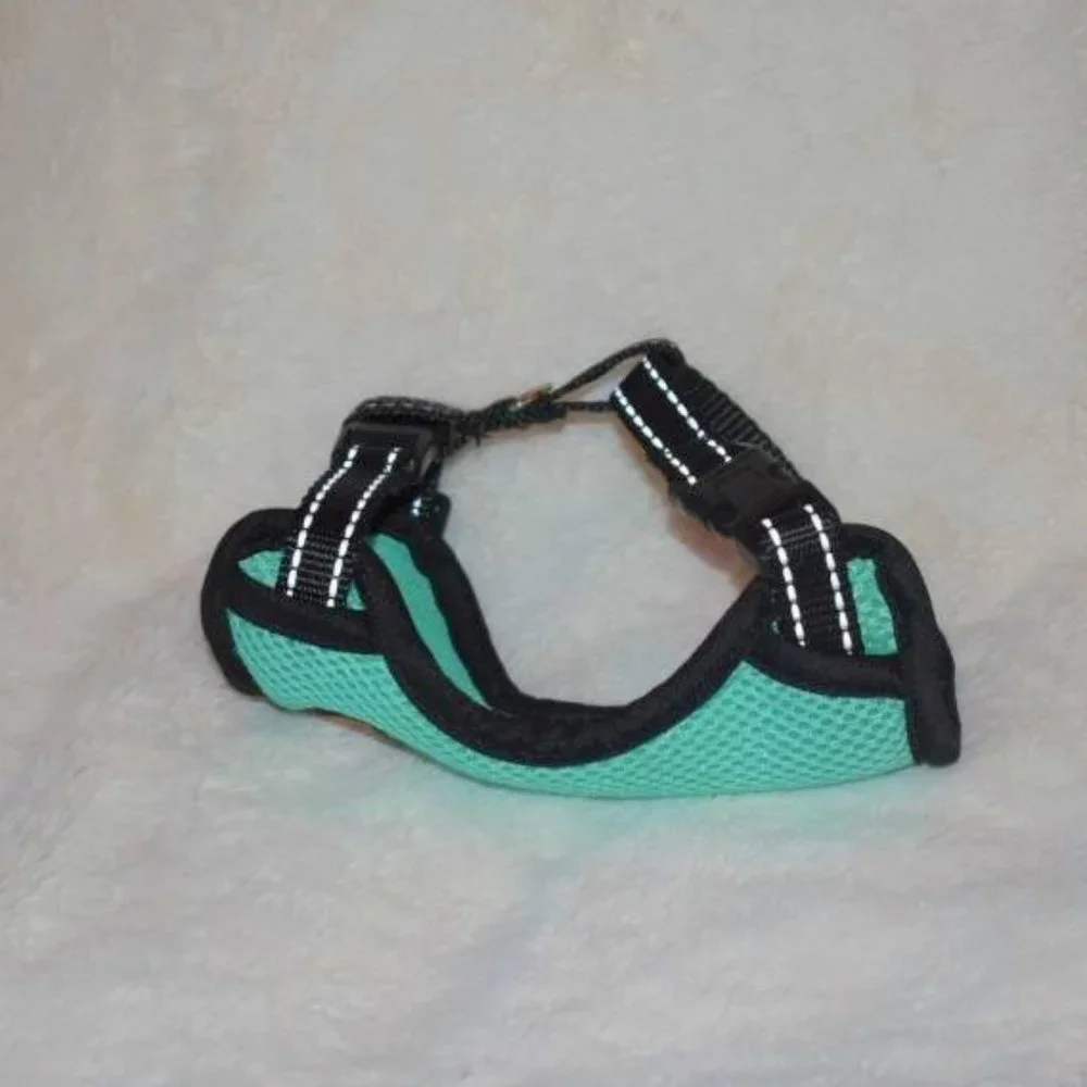 💜2 for $15 Mesh Breathable Cat Dog Harness Teal Comfortable Reflective Kitten